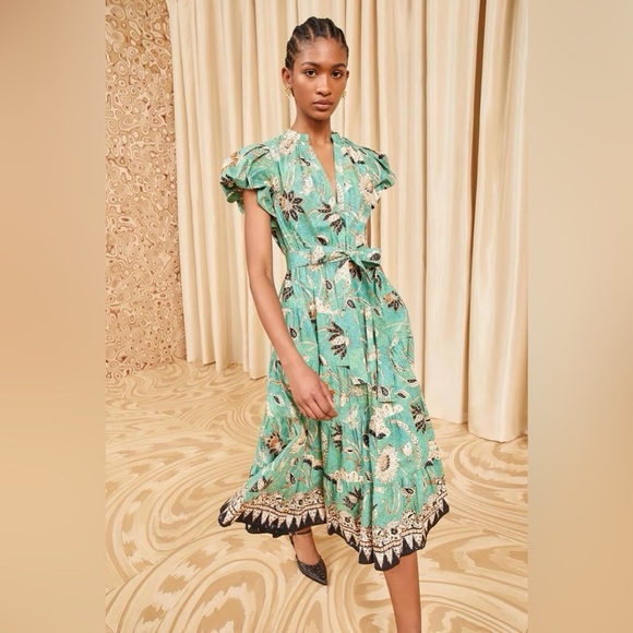 Ulla Johnson Green Floral Dress - Picture 1 of 6
